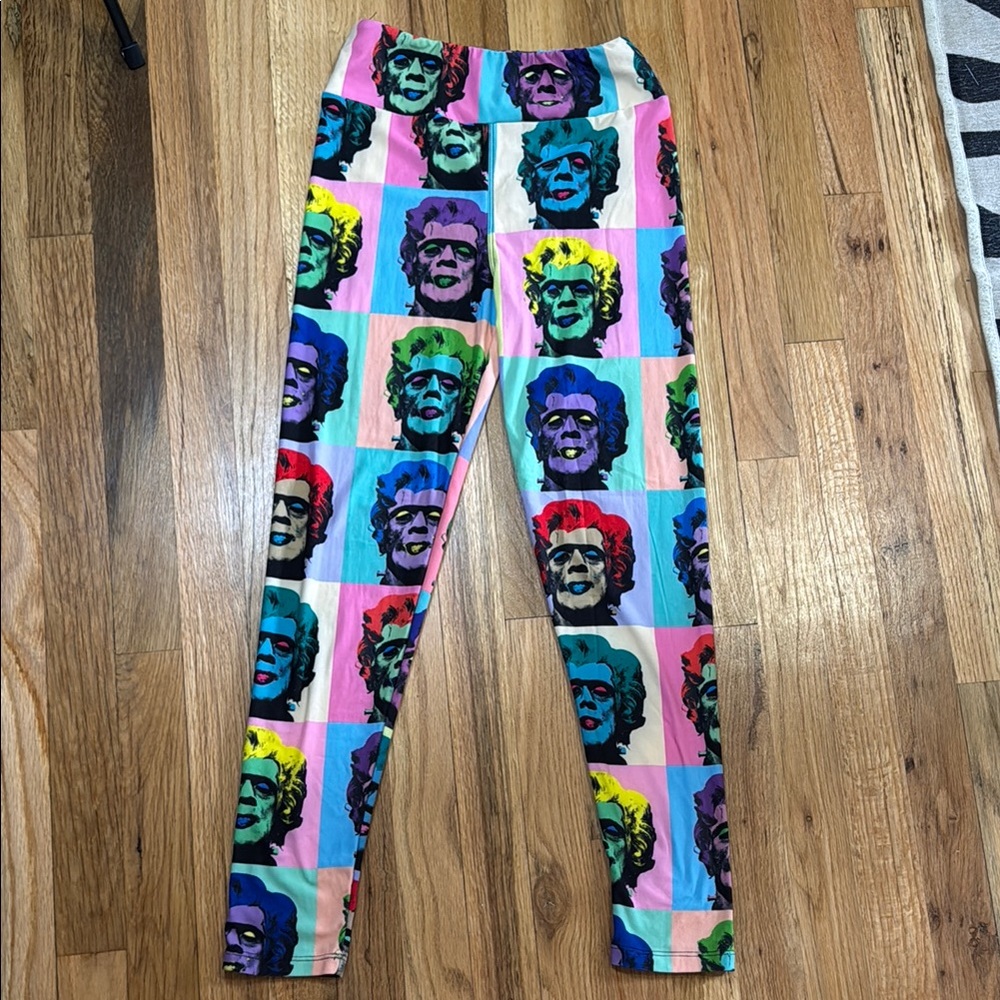 Western Evil Warhol Style Pop Art Frankenstein x Marilyn Monroe OOP Leggings
